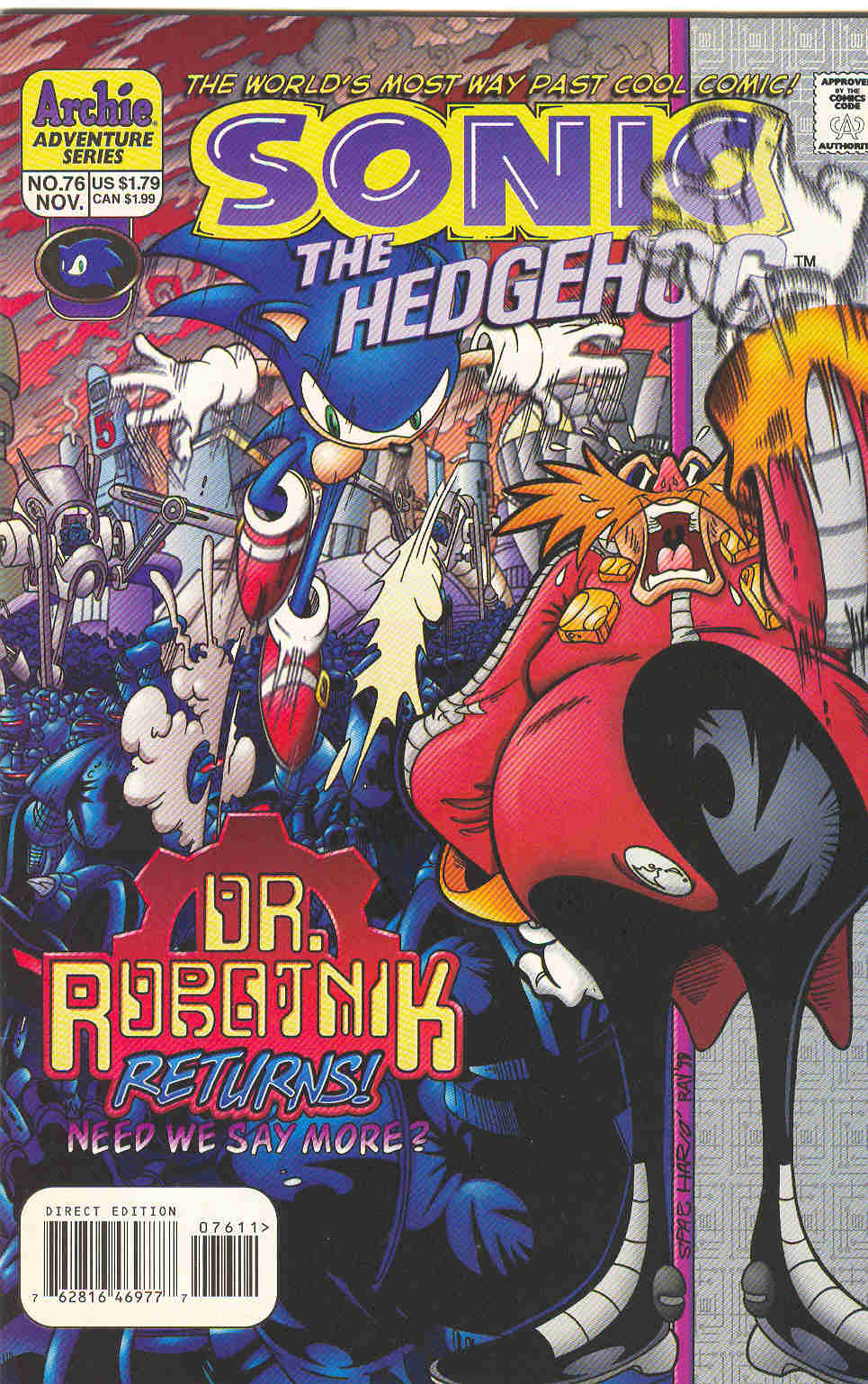 Sonic - Archie Adventure Series November 1999 Cover Page